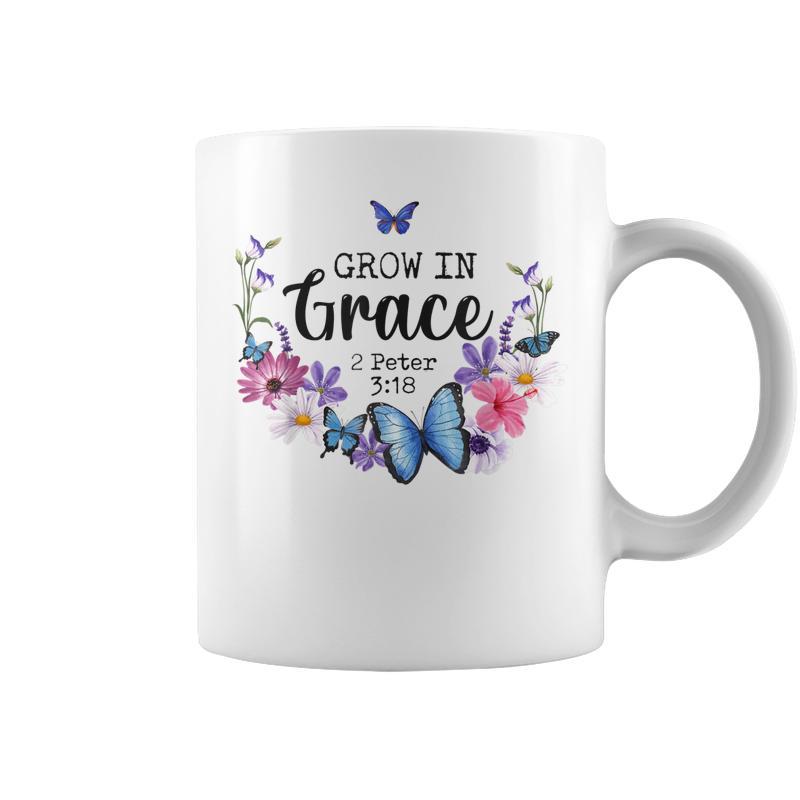 Grow In Grace Bible Verse Easter Day Religious Coffee Mug