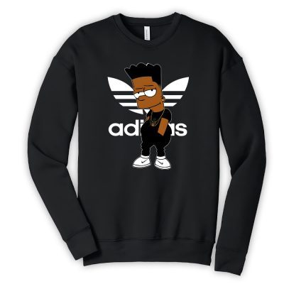 Adidas Bart Simpson Black Guy Unisex Cotton Pullover Sweatshirt TBS1151