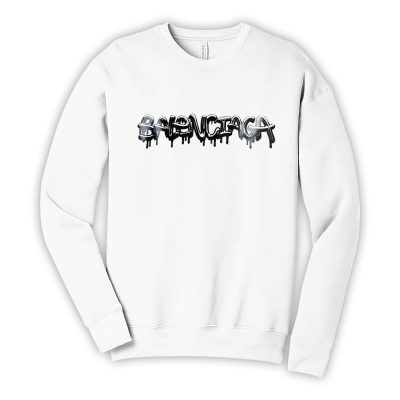 Balenciaga Black Cotton Logo Unisex Cotton Pullover Sweatshirt TBS1371