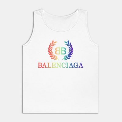 Balenciaga Laurel Rainbow Logo Luxury Unisex Tank Top TTTB0819