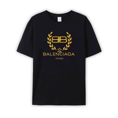 Balenciaga Logo Gold Limited Unisex T-Shirt Cotton Tee TBT1012