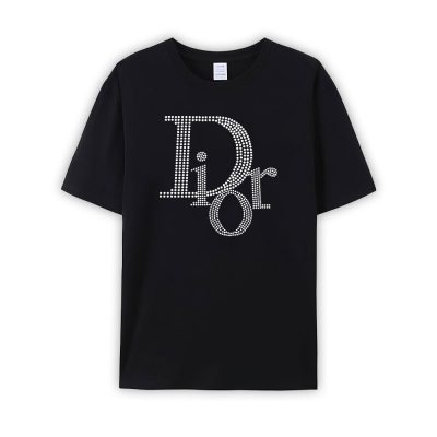 Dior Logo Black Luxury Brand Limited Unisex T-Shirt Cotton Tee TBT1129