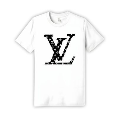 Louis Vuitton Black Logo White Luxury Brand Limited Unisex T-Shirt Cotton Tee TBT1116