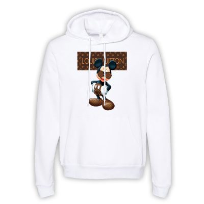 Louis Vuitton Stripe Mickey Limited Unisex Fleece Hoodie TBH1036