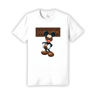 Louis Vuitton Stripe Mickey Limited Unisex T-Shirt Cotton Tee TBT1036