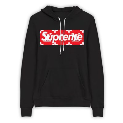 Supreme X Louis Vuitton Logo Limited Unisex Fleece Hoodie TBH1060